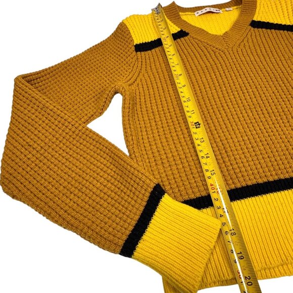 Marni x Uniqlo Colab Sweater Sz.M Yellow Colorblock Grunge Funky Mid Century - Picture 7 of 11